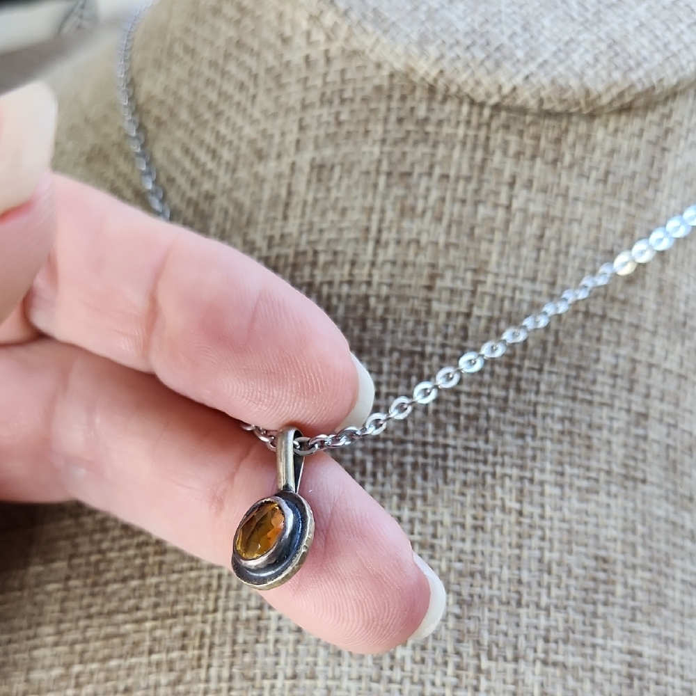 Artisan-made sterling Silver Pendant With Citrine Gemstone. One Of A Kind, Art - Picture 7 of 10